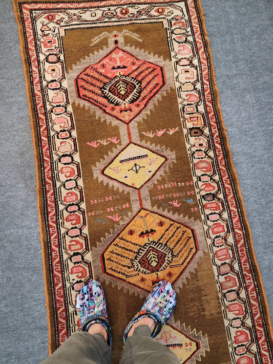 Antique Serab Runner – Handwoven Wool (Early 20th Century) | 3'3" x 8'3" (#21802)