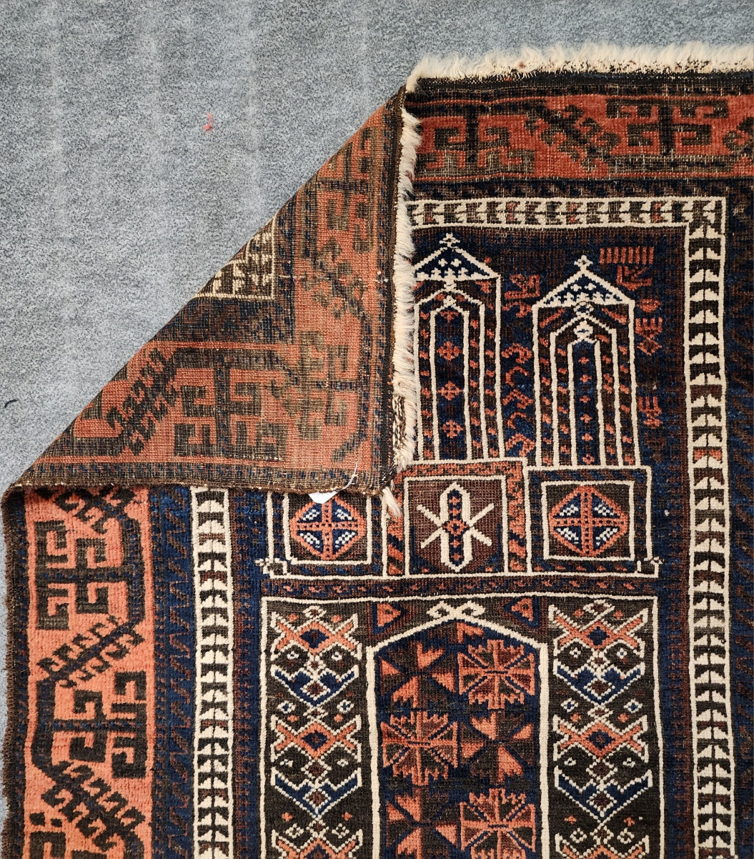 19TH Century Baluch Prayer Rug #24275