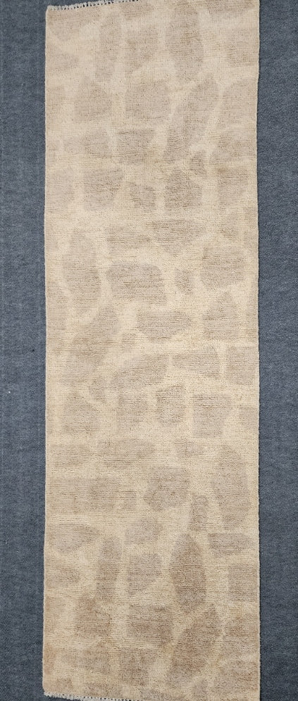 Camel Print Runner Rug – Handwoven Neutral Animal-Inspired Design, Size 2.8x8.5
