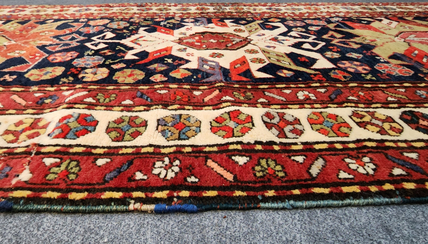 Antique Caucasian Karabagh Runner – Handwoven Wool Rug (Circa 1900, 3.7 x 7 ft)
