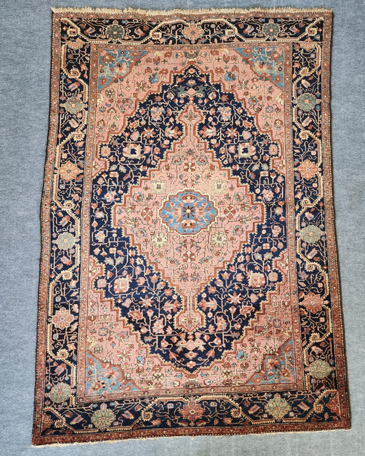 Early 20th Century Malayer Sarouk Rug – Persian Handwoven Wool Carpet (4.2 x 6.9 ft)