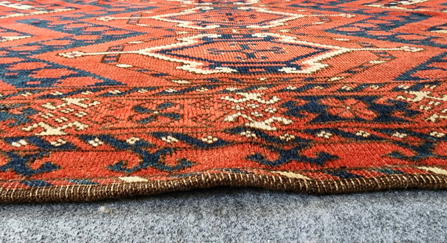 19th Century Bashir Chuval – Antique Turkmen Tribal Rug (4.2 x 6.9 ft)