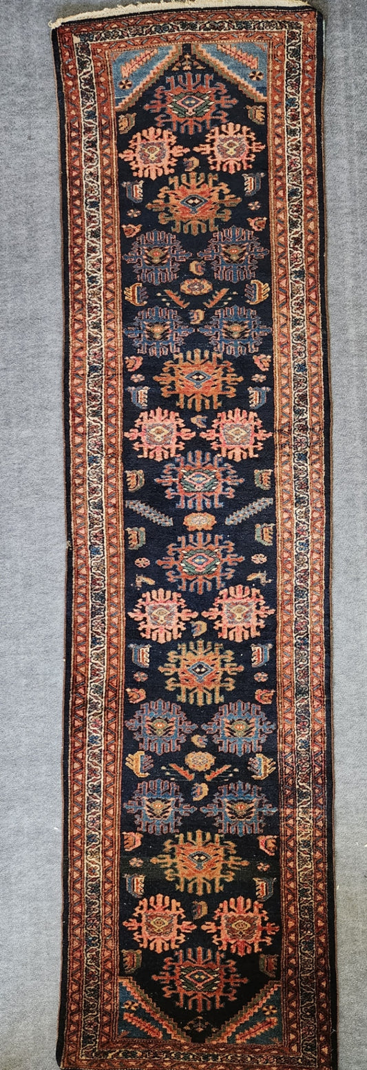 Antique Hamadan Rug – Early 20th Century Persian Handwoven Wool Runner (2.7 x 10 ft)
