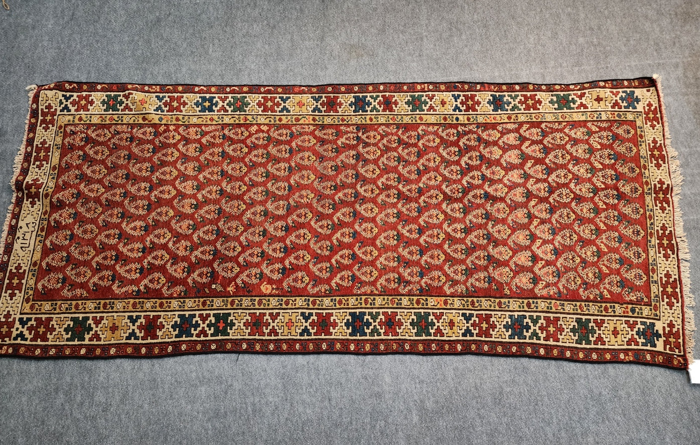 19th Century Caucasian Kazak Runner – Handwoven Tribal Wool Rug (4.2 x 9.3 ft)