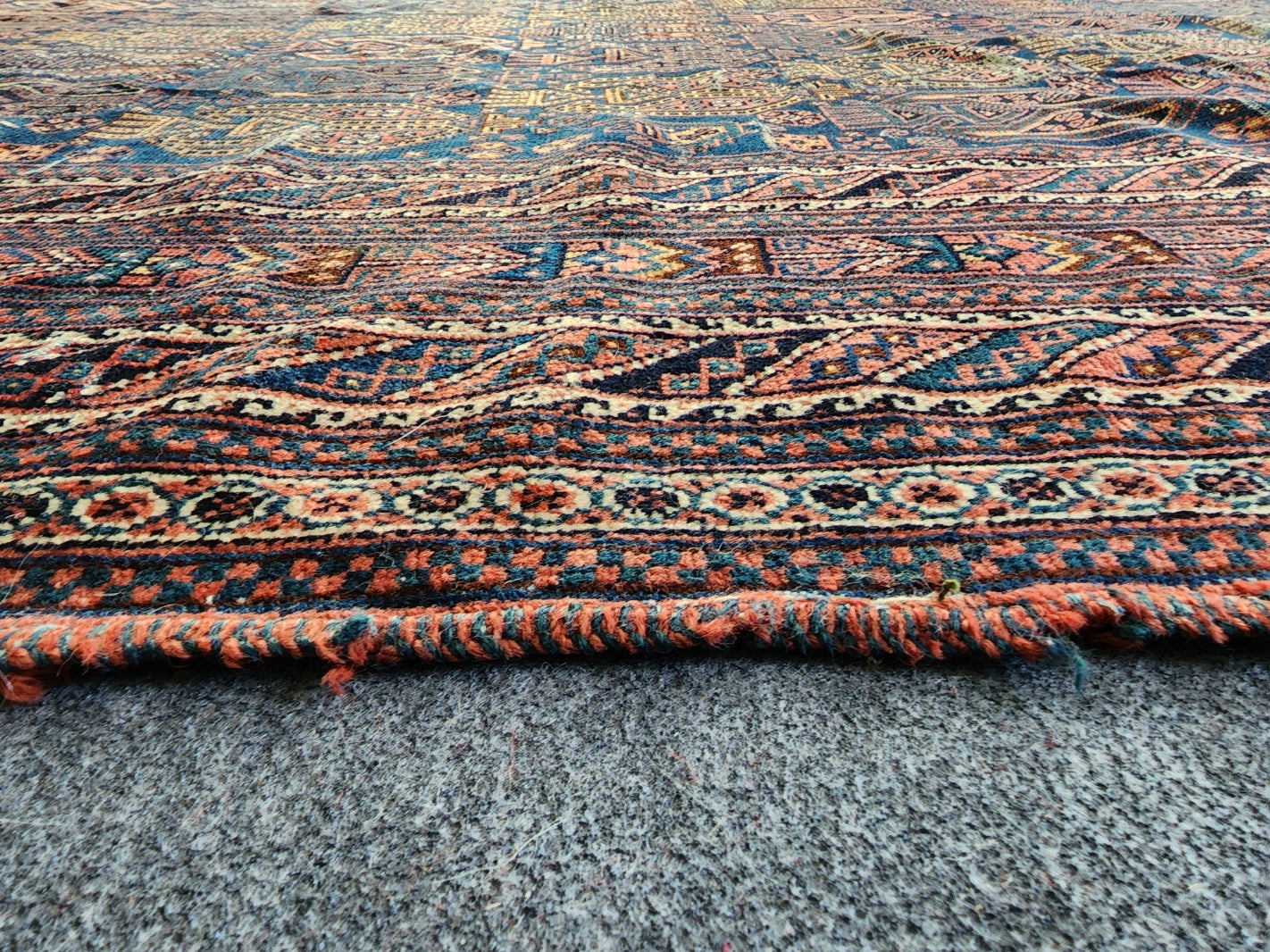 Antique Afshar Main Carpet – Handwoven Wool (19th Century) | 6'8" x 12'5"