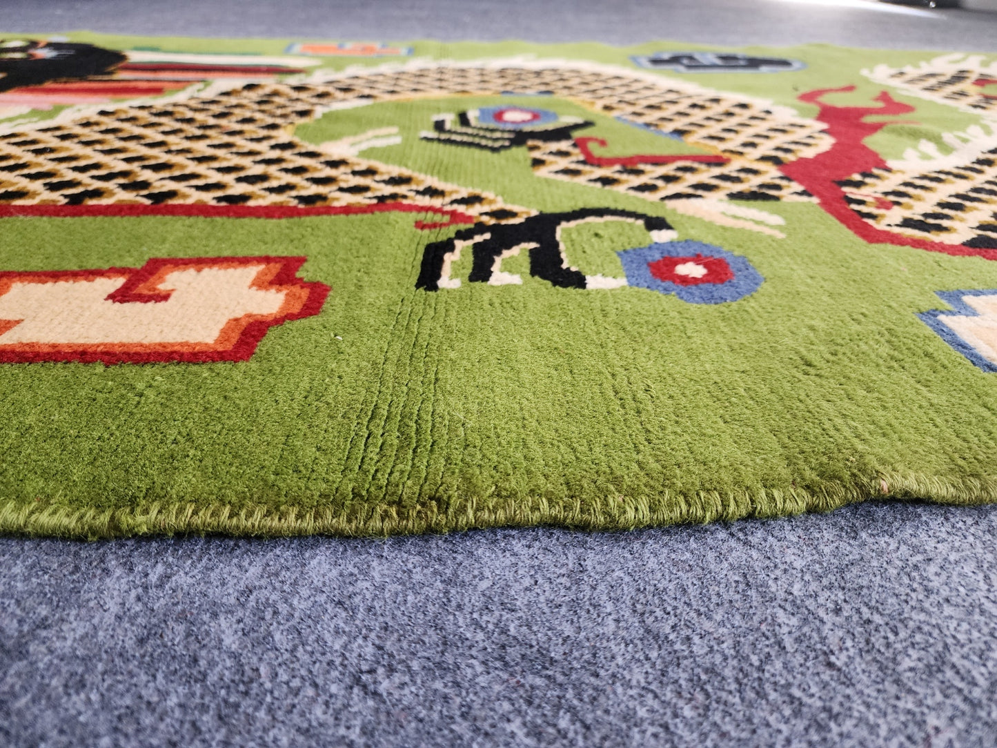 Green Dragon Tibetan Vintage Rug