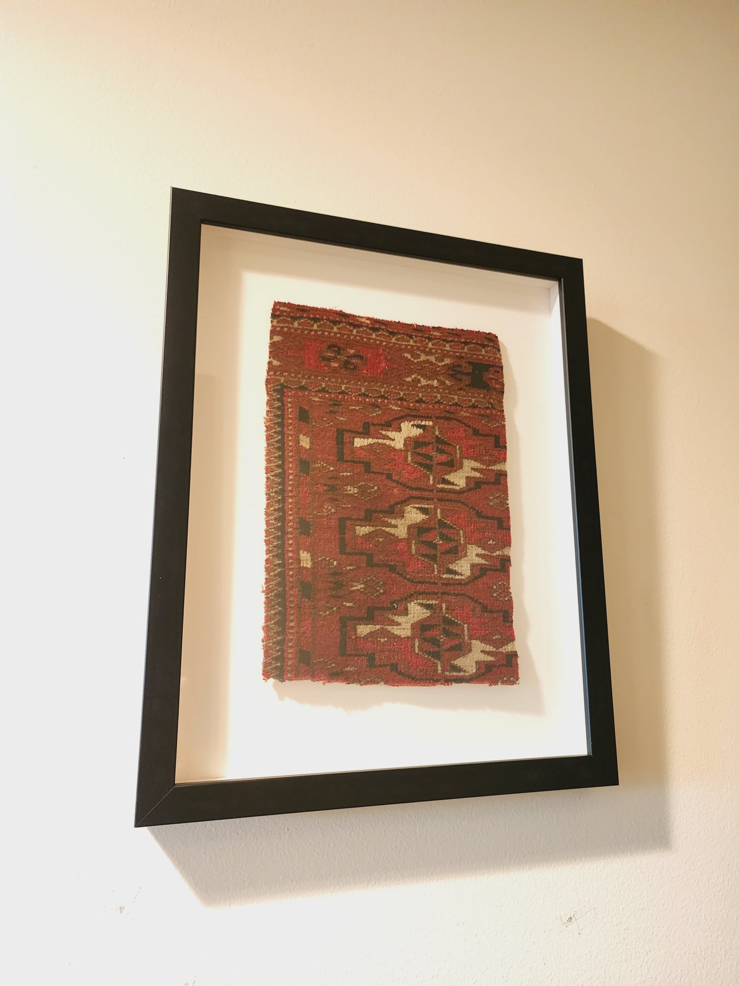 Framed 19th century Turkoman fragment