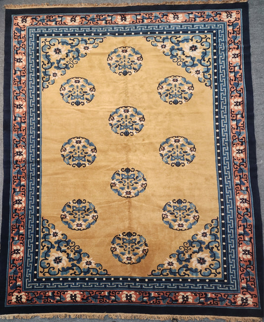 Original 1970 Chinese Peking Rug – Unused Vintage Condition (6.8 x 9.7)