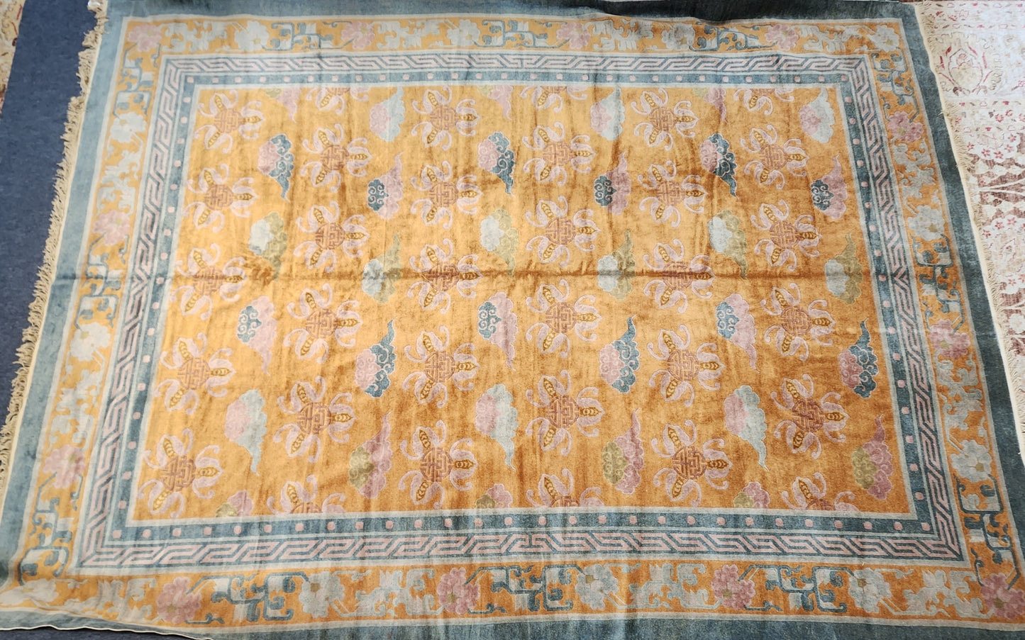 Original 1930s Chinese Fette Rug – Unused Vintage Condition (8.3 x 11.1)