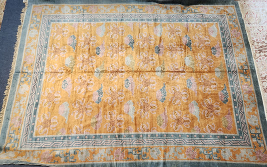 Original 1930s Chinese Fette Rug – Unused Vintage Condition (8.3 x 11.1)
