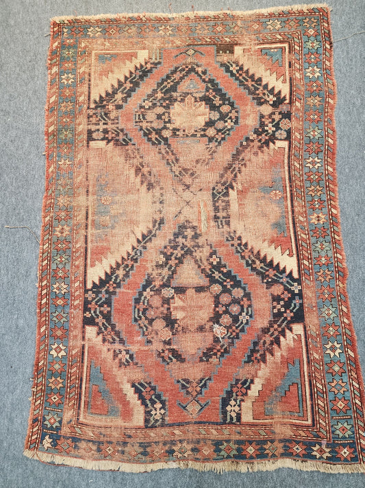 Antique Kazak Rug – Affordable Handwoven Wool Tribal Carpet (4.2 x 6.2 ft)