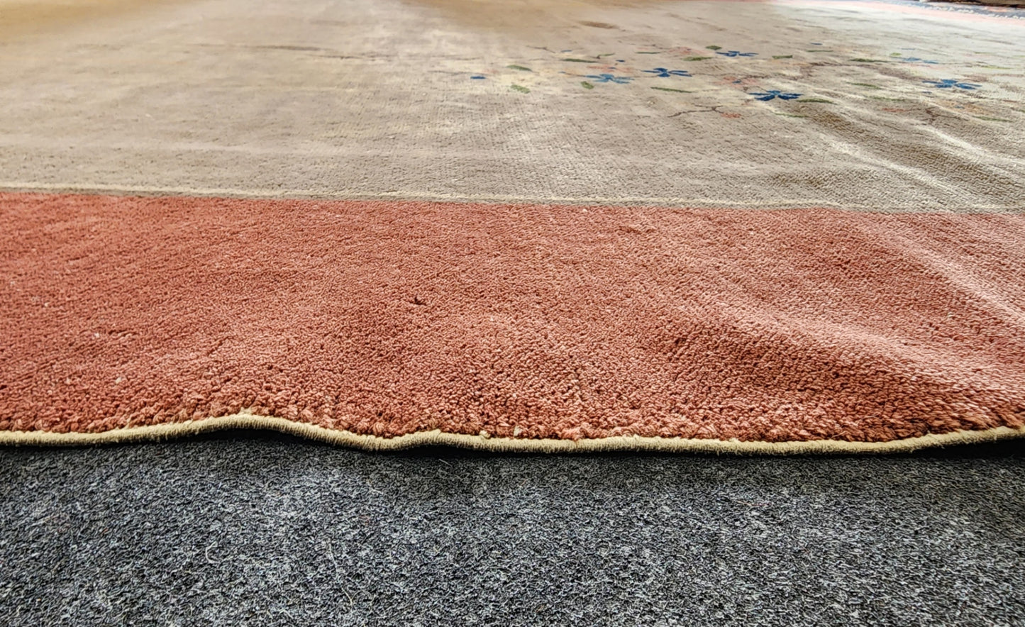 Antique Pink Chinese Peking Rug in Excellent condition