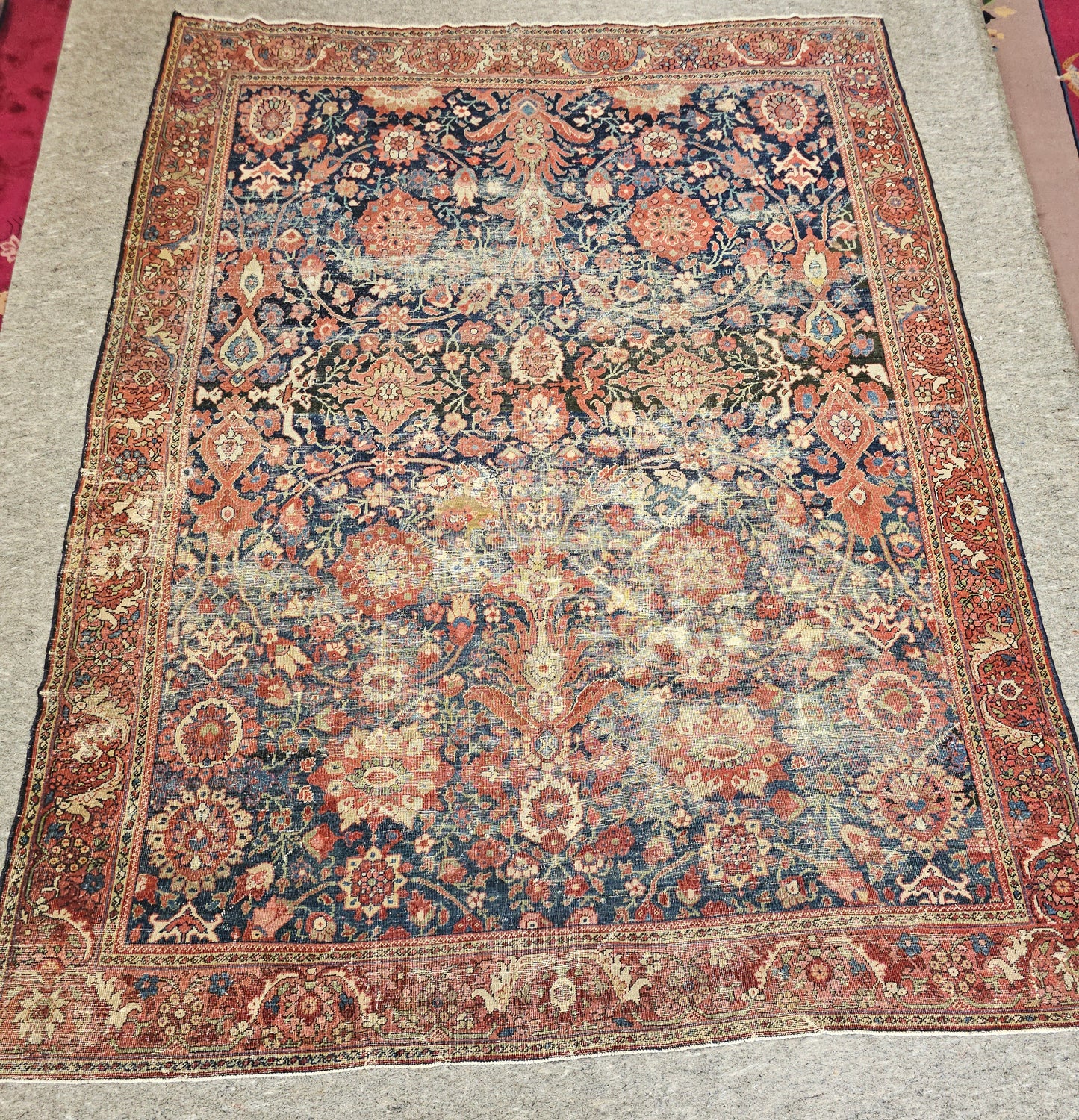 Antique Persian Mahal Rug – Hand-Knotted Wool (Circa 1920) (#9476) – 7.4 x 10