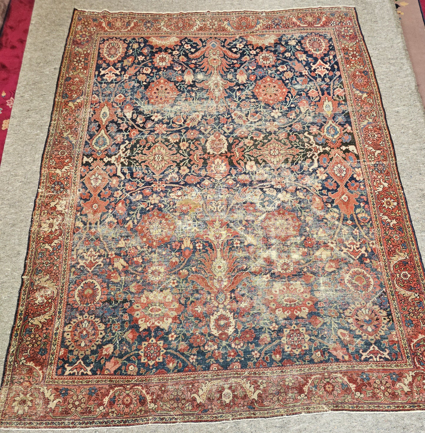 Antique Persian Mahal Rug – Hand-Knotted Wool (Circa 1920) (#9476) – 7.4 x 10