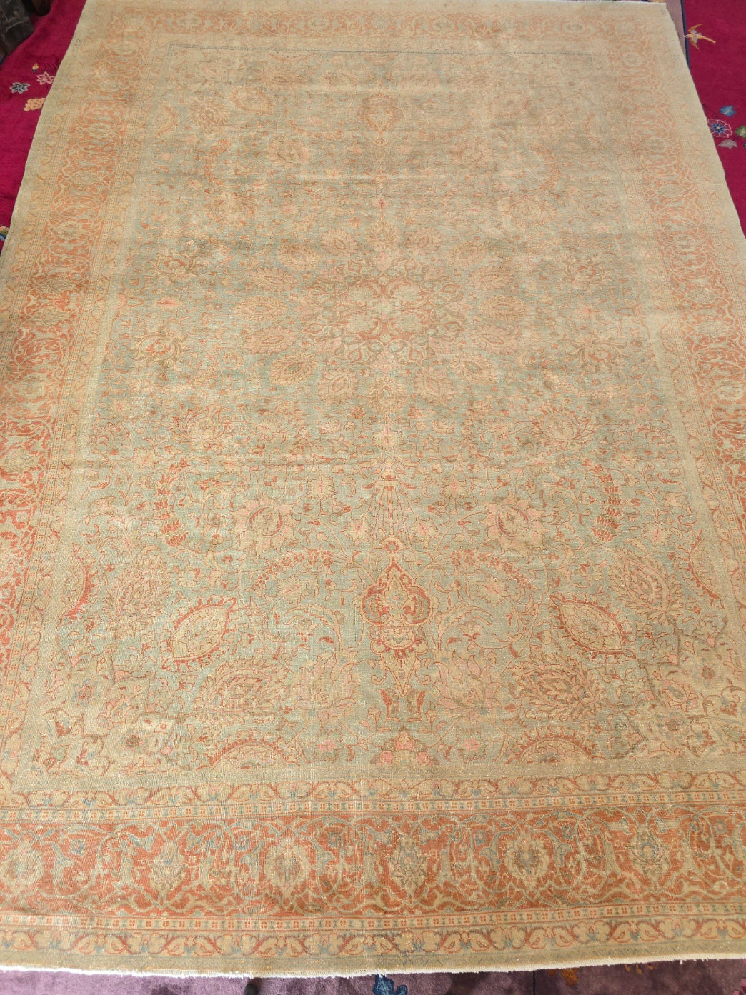 Antique Persian Tabriz Rug – Hand-Knotted Floral Area Rug (10 x 13.10) (#10336)