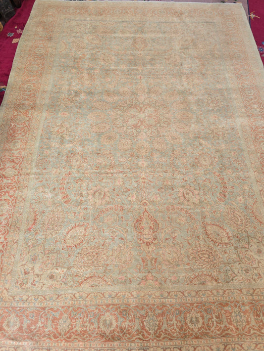 Antique Persian Tabriz Rug – Hand-Knotted Floral Area Rug (10 x 13.10) (#10336)