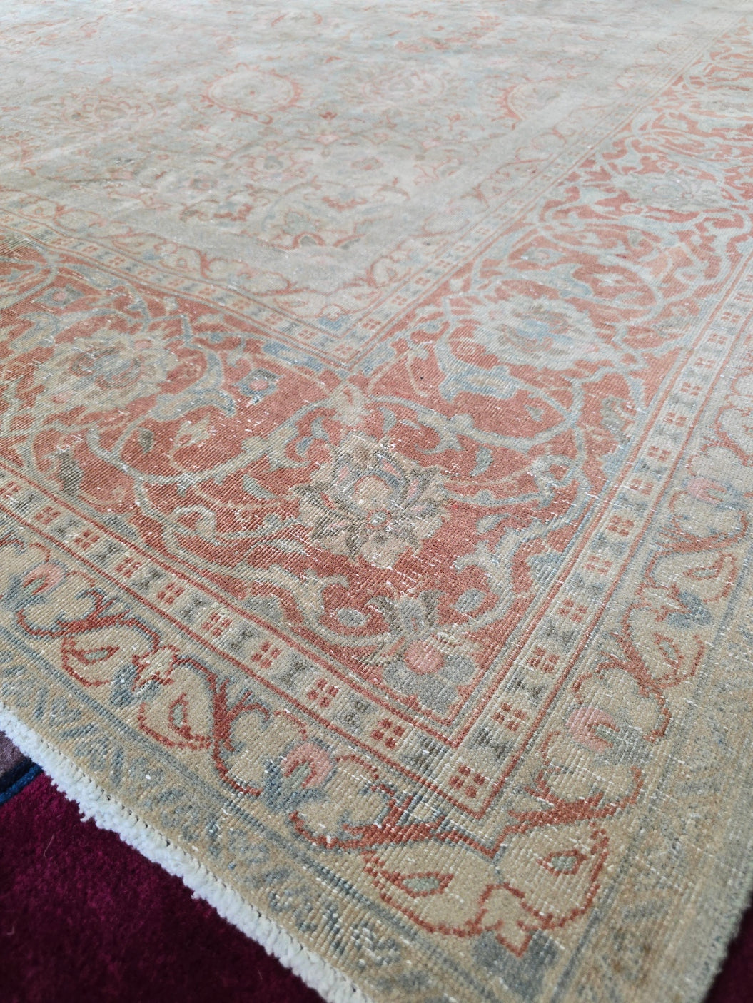 Antique Persian Tabriz Rug – Hand-Knotted Floral Area Rug (10 x 13.10) (#10336)