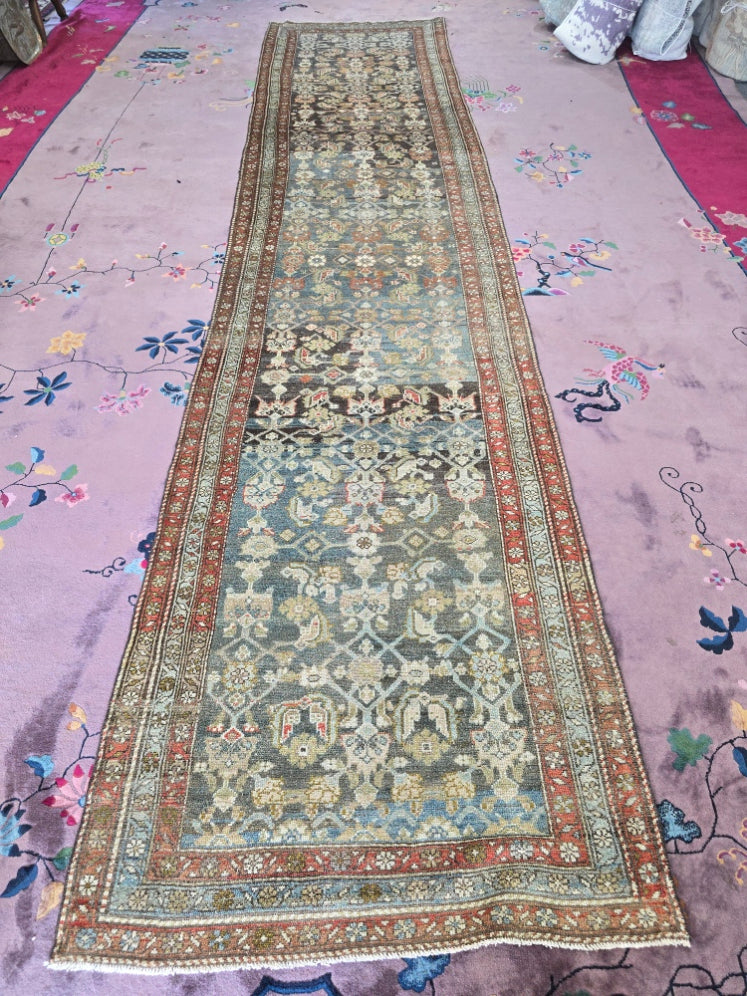 Antique Persian Malayer Runner – Hand-Knotted Hallway Rug (3.6 x 15.7)