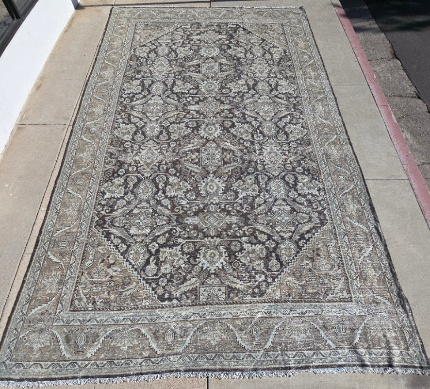 Antique Persian Mahal Rug – Hand-Knotted Wool (Circa 1920s) (10342) 10.6 x 17.3