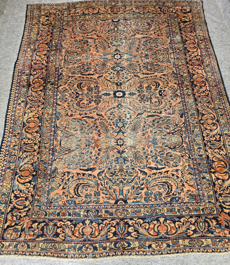 Antique Persian Lilihan Rug – Hand-Knotted Wool (Circa Early 20th Century) (#5898) – 8.9 x 12.3