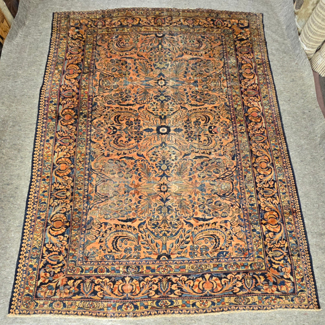 Antique Persian Lilihan Rug – Hand-Knotted Wool (Circa Early 20th Century) (#5898) – 8.9 x 12.3