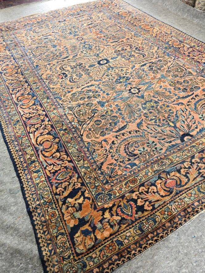 Antique Persian Lilihan Rug – Hand-Knotted Wool (Circa Early 20th Century) (#5898) – 8.9 x 12.3