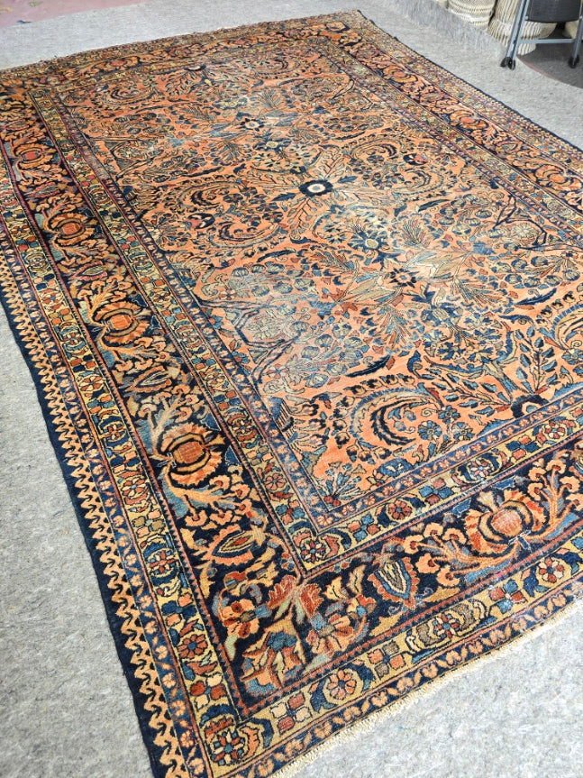 Antique Persian Lilihan Rug – Hand-Knotted Wool (Circa Early 20th Century) (#5898) – 8.9 x 12.3