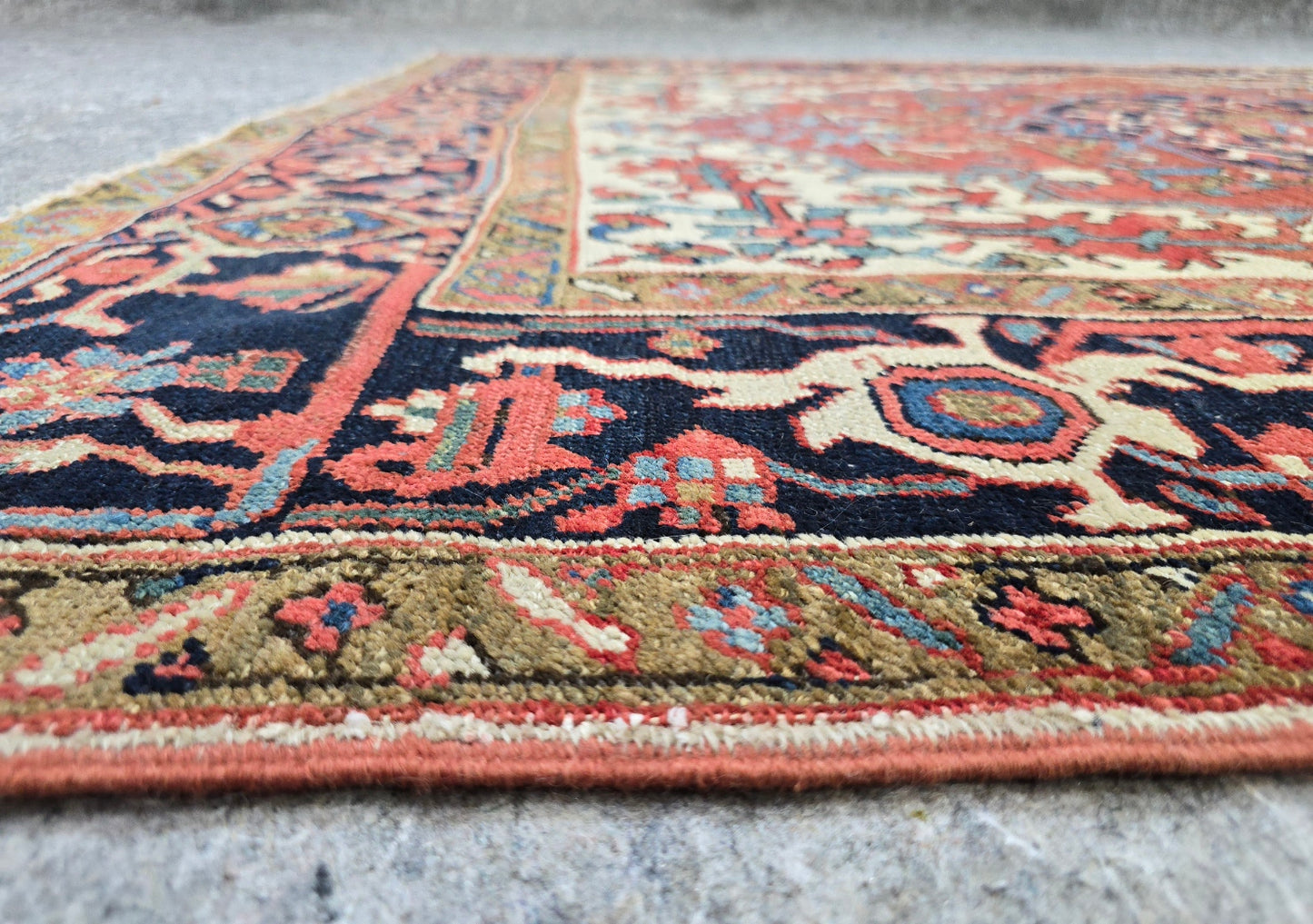 RARE 19th Century Antique Persian baby Serapi Rug – Hand-Knotted Wool (5 x 7 feet) #26430