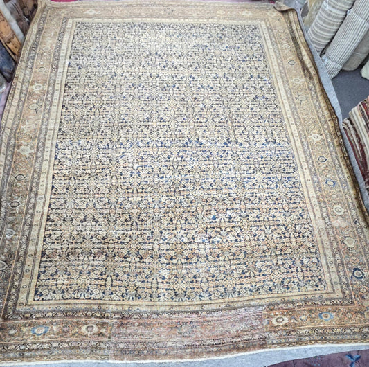 Antique Persian Fereghan Rug – Hand-Knotted Wool (Circa 1920s) 12.5 x 15.8