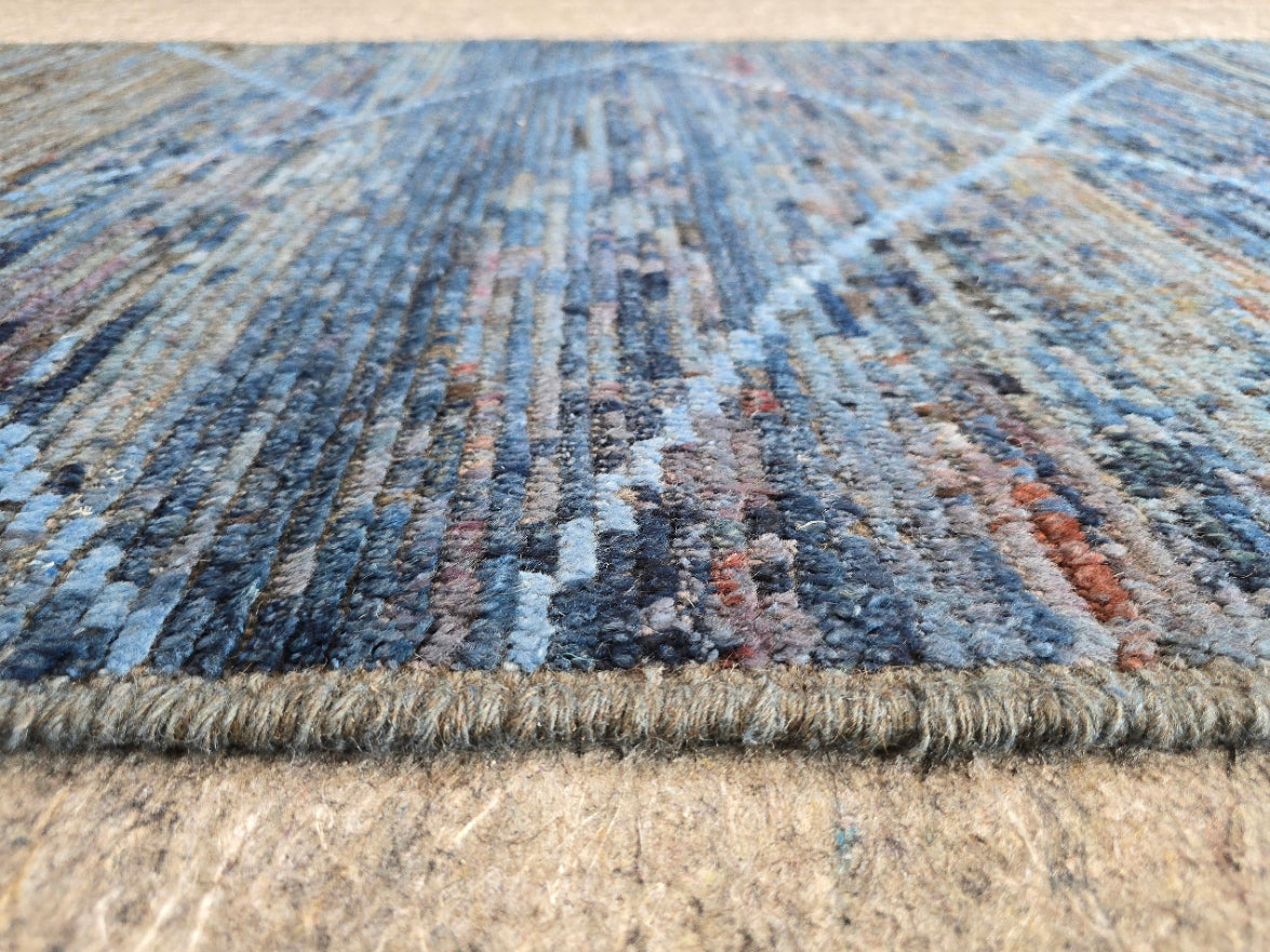 Handwoven Moroccan Blue Runner Rug – 3.4 x 9.8 (10369)