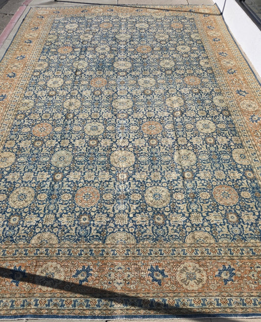 Antique Persian Tabriz Rug – Hand-Knotted Wool (Circa 1920) 12.8 x 19.2