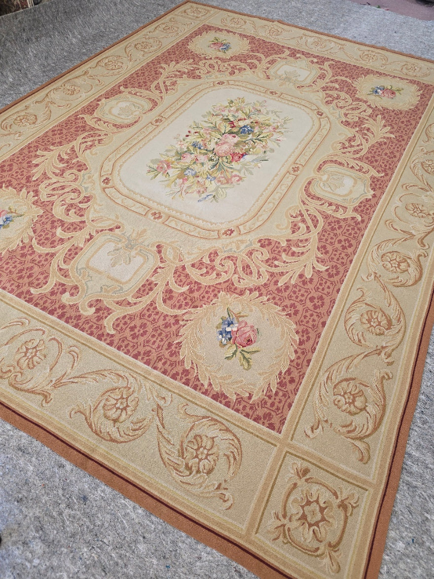 French Aubusson Rug 9x12 ( 5850)