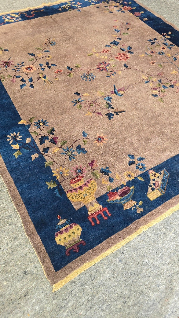 Antique Chinese Peking Rug | Handwoven Wool Carpet | Circa Early 20th Century (8 x 10)