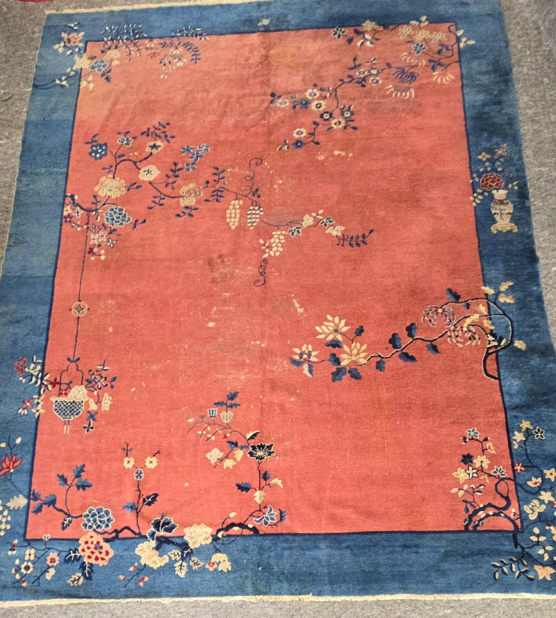 Antique Chinese Peking Rug | Handwoven Wool Carpet | Circa Early 20th Century (9 x 11.8)