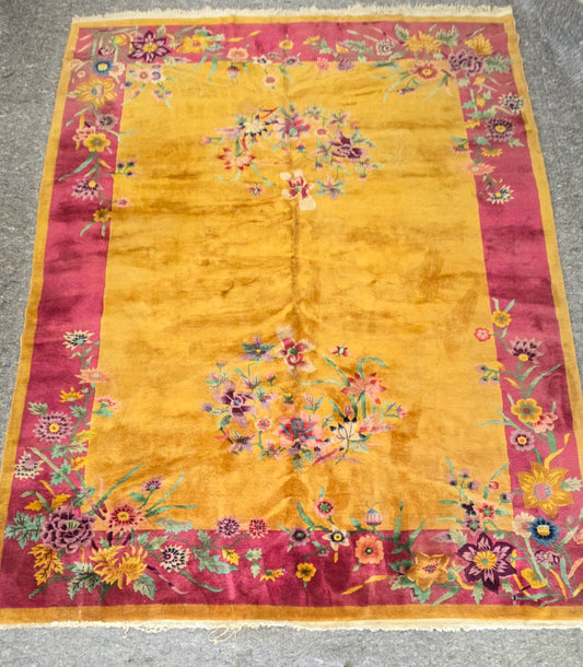 1920s Art Deco Nichols Chinese Rug 9x12