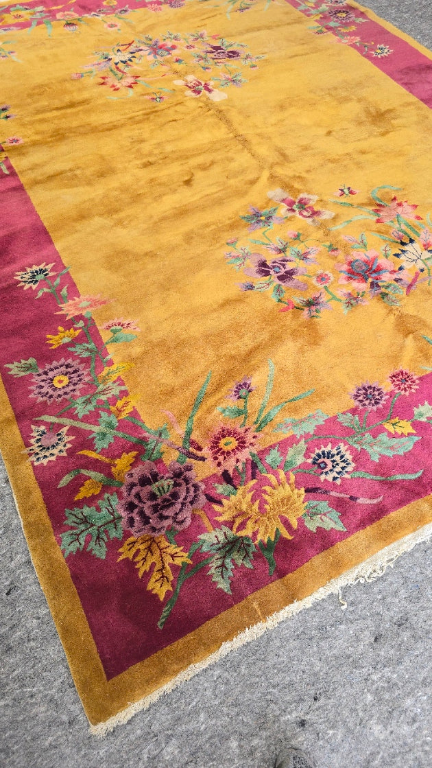 1920s Art Deco Nichols Chinese Rug 9x12