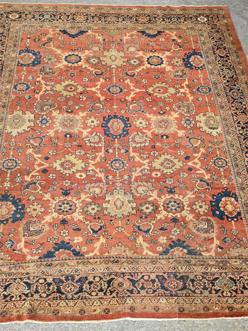 Antique Ziegler Sultanabad Persian Rug – Rare Square Handwoven Collector’s Piece (Circa 1900) | 8'10" x 10'10" (Copy)