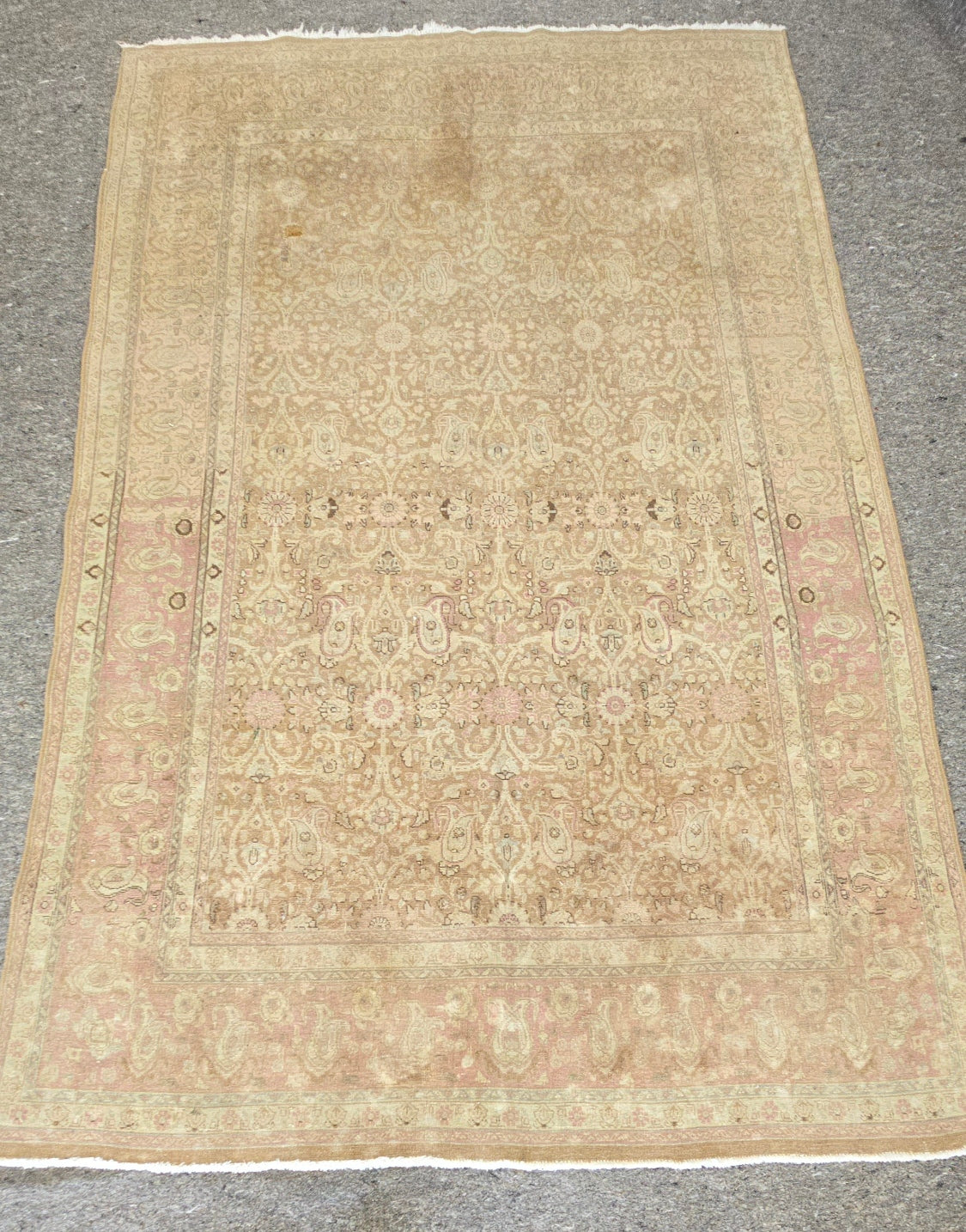 Antique Persian Tabriz Rug – Hand-Knotted Floral Area Rug (6.4 x 10) (#10415)
