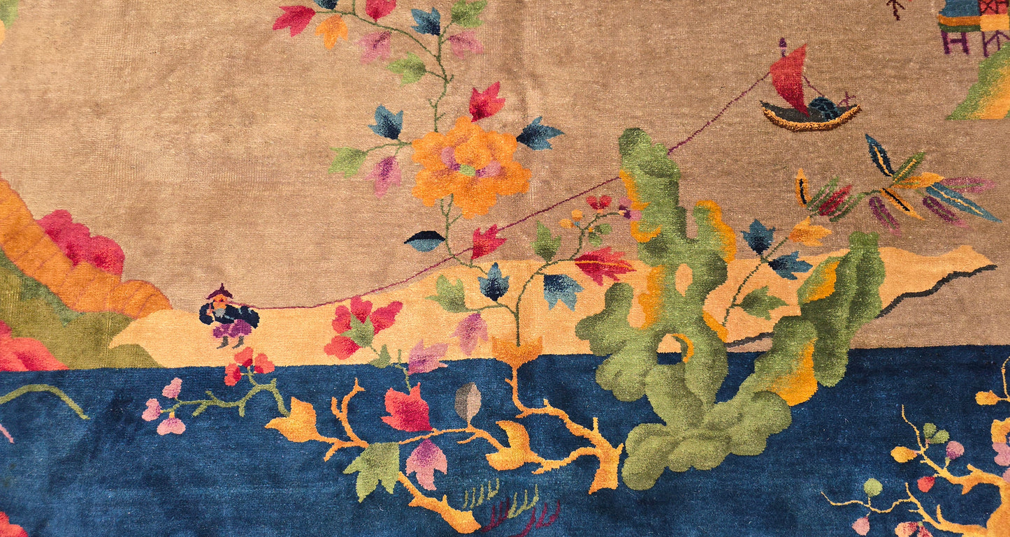 1920s Art Deco Nichols Chinese Rug 9x12