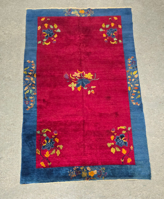 1920s Art Deco Nichols Chinese Rug 6 x 8.7 (10436)