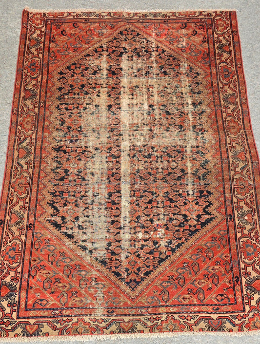 Antique Malayer Persian Rug – Handwoven Wool Accent Rug (4'3" x 6') #10441