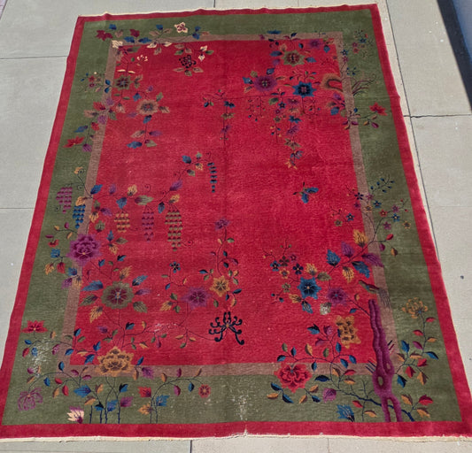 1920s Art Deco Nichols Chinese Rug 9x12
