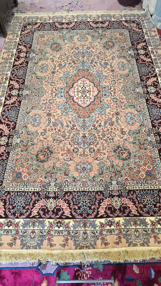 Antique Persian Tabriz Rug – Hand-Knotted Floral Area Rug 9X12