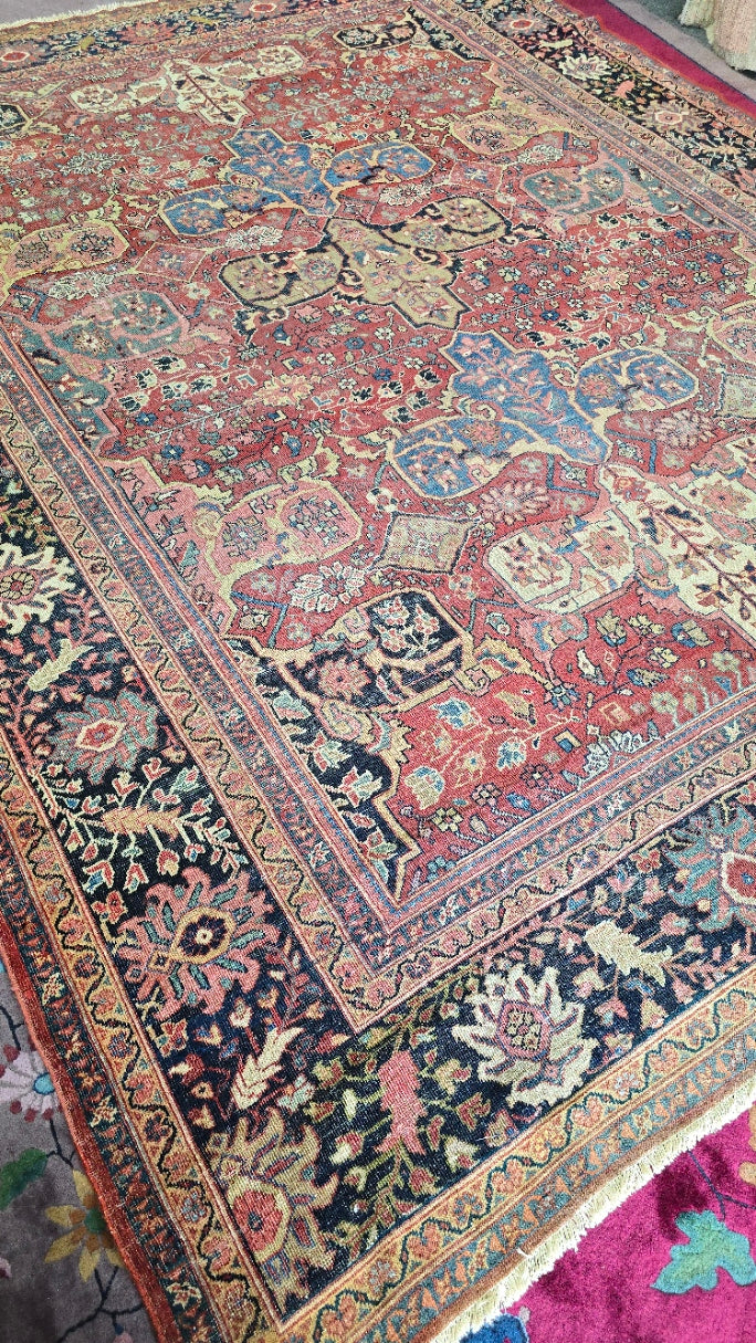 The " SHAH" Antique Persian Mahal- Feraghan  Rug – Hand-Knotted Vintage Rug – 9 x 12