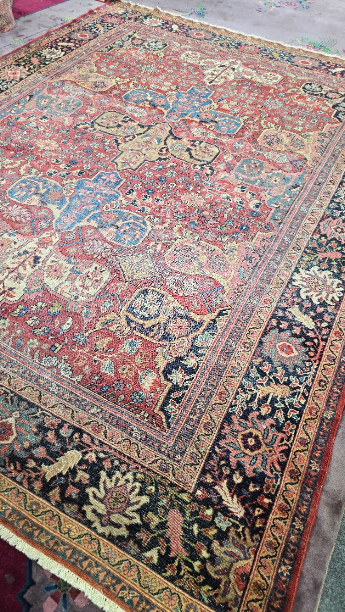 The " SHAH" Antique Persian Mahal- Feraghan  Rug – Hand-Knotted Vintage Rug – 9 x 12