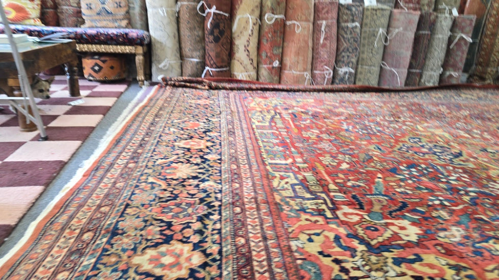 Antique Persian Fereghan Rug – Hand-Knotted Wool (Circa 1920s) 13 x 19