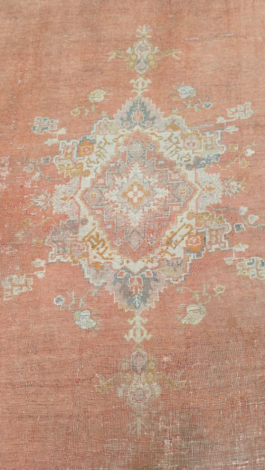 Antique Turkish Oushak Rug – Hand-Knotted Wool 13 x 16.4 (Circa 1930) #10515