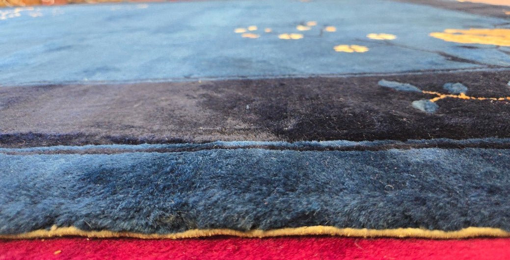 Antique Chinese Peking Rug | Handwoven Wool Carpet | Circa Early 20th Century Size 9.1 x 11.7 (#10516)
