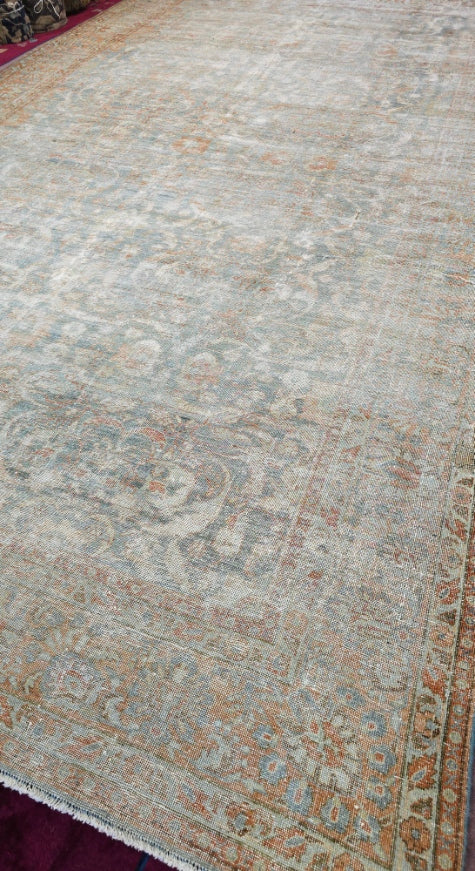 Antique Persian Mahal Rug – Hand-Knotted Wool (Circa 1920s) ) 10x17 (#10518)10