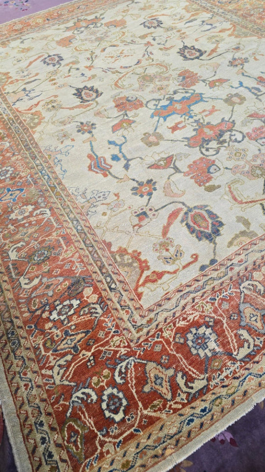 Antique Persian Sultanabad Rug – Hand-Knotted Wool (Circa 1920s) (#9782)